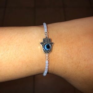 Blue Lace Agate Crystal Bracelet